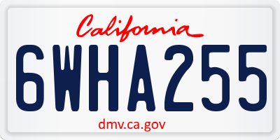 CA license plate 6WHA255