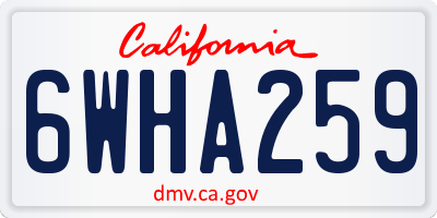 CA license plate 6WHA259
