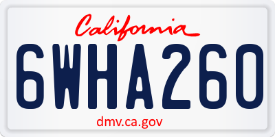 CA license plate 6WHA260