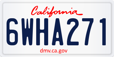 CA license plate 6WHA271