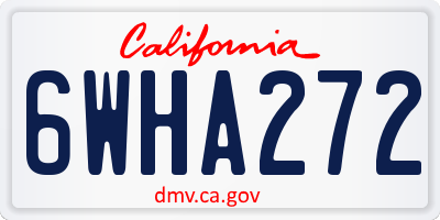 CA license plate 6WHA272