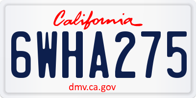 CA license plate 6WHA275