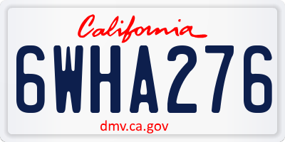 CA license plate 6WHA276