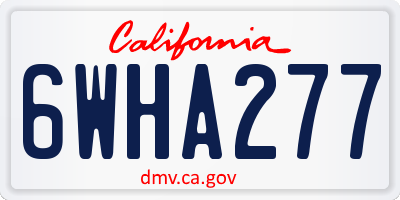 CA license plate 6WHA277