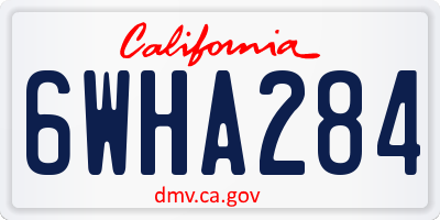 CA license plate 6WHA284