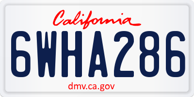 CA license plate 6WHA286