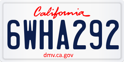CA license plate 6WHA292