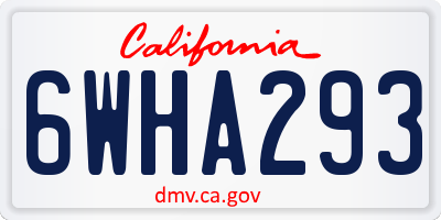 CA license plate 6WHA293