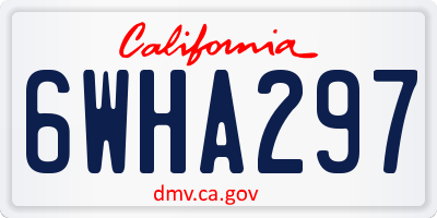 CA license plate 6WHA297