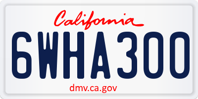 CA license plate 6WHA300