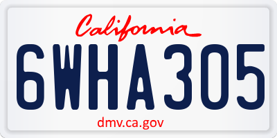CA license plate 6WHA305