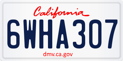 CA license plate 6WHA307