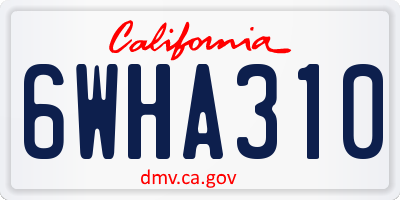 CA license plate 6WHA310