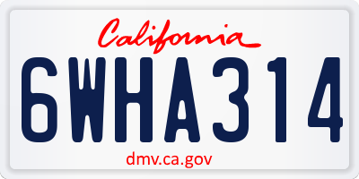 CA license plate 6WHA314