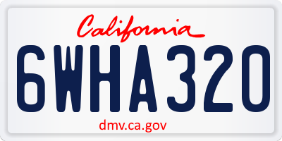 CA license plate 6WHA320