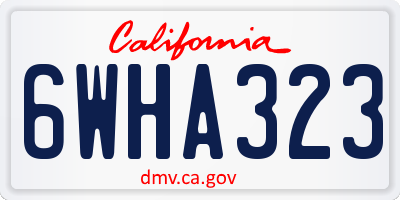 CA license plate 6WHA323