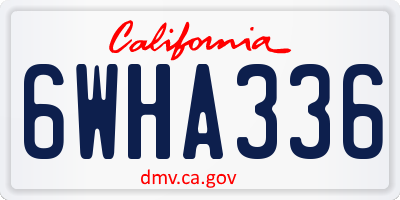 CA license plate 6WHA336