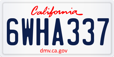 CA license plate 6WHA337