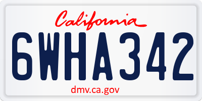 CA license plate 6WHA342