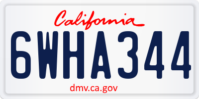 CA license plate 6WHA344
