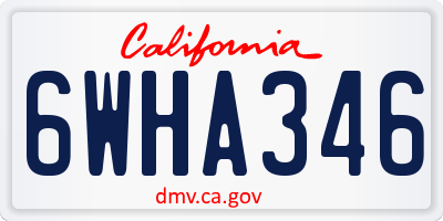 CA license plate 6WHA346