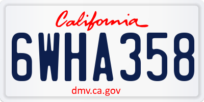 CA license plate 6WHA358