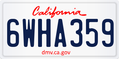 CA license plate 6WHA359