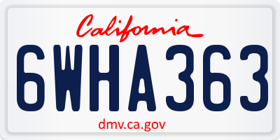 CA license plate 6WHA363