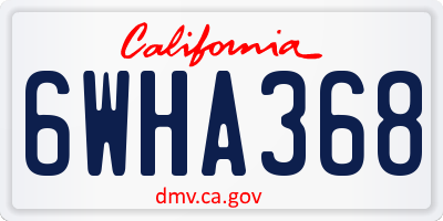 CA license plate 6WHA368