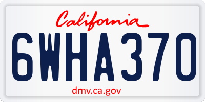 CA license plate 6WHA370
