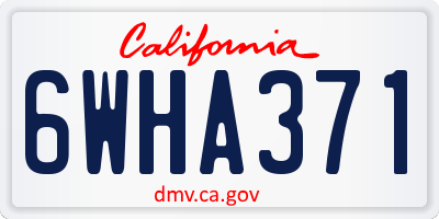 CA license plate 6WHA371