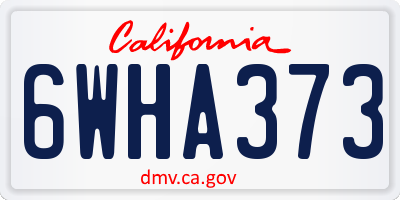 CA license plate 6WHA373