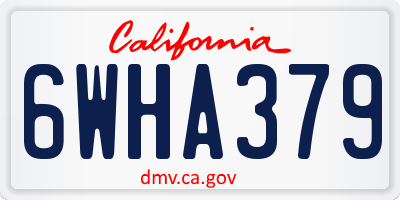 CA license plate 6WHA379