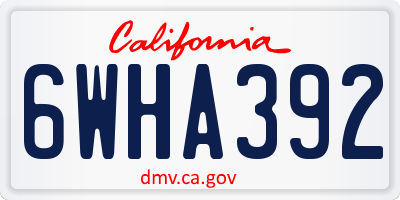 CA license plate 6WHA392