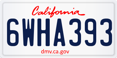 CA license plate 6WHA393