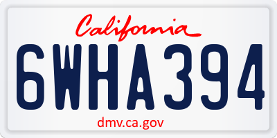 CA license plate 6WHA394