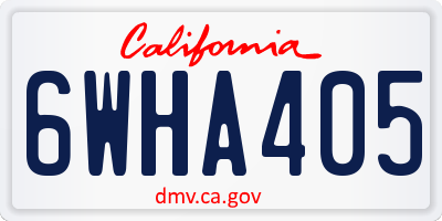 CA license plate 6WHA405