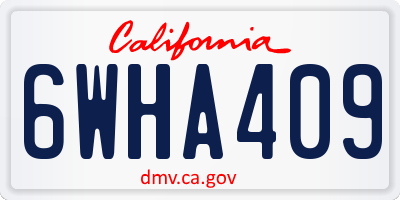 CA license plate 6WHA409
