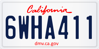 CA license plate 6WHA411