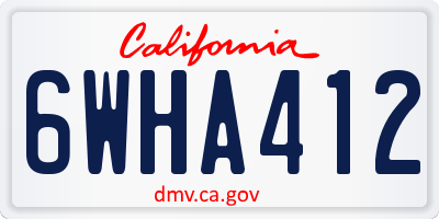 CA license plate 6WHA412