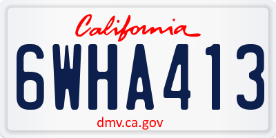 CA license plate 6WHA413
