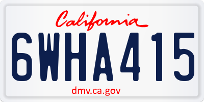 CA license plate 6WHA415