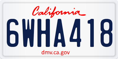 CA license plate 6WHA418