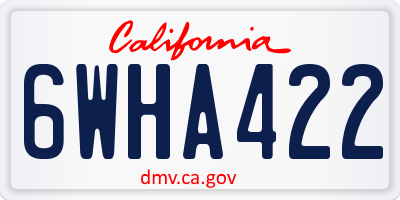 CA license plate 6WHA422