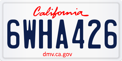 CA license plate 6WHA426