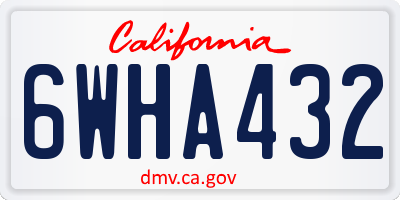 CA license plate 6WHA432