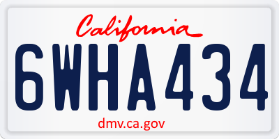 CA license plate 6WHA434