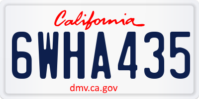 CA license plate 6WHA435