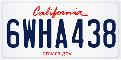 CA license plate 6WHA438