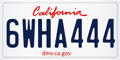 CA license plate 6WHA444